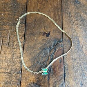 Avon Gold and Green Necklace with Delicate Chain